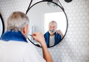 Man brushing his teeth