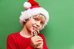 girl with candy canes  