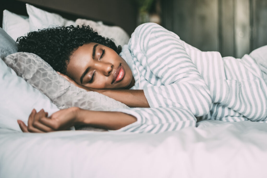 Image of a woman sleeping comfortably