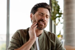 Man with jaw pain