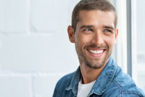 Man with veneers smiling